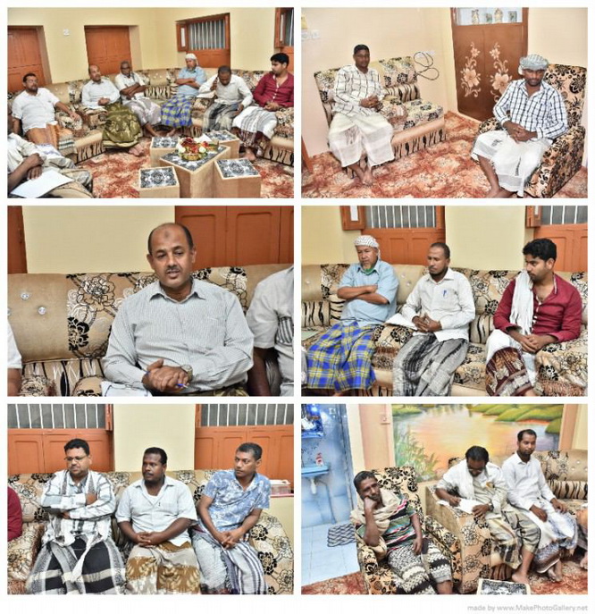 مدير عام غيل باوزير يلتقي بالهيئة الإدارية لنادي شباب القارة ورؤساء الفرق الرياضية. 