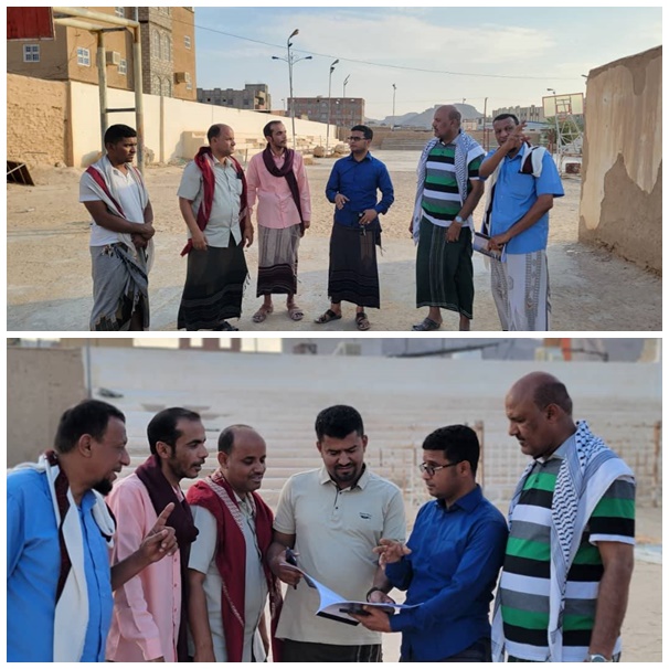 مدير عام الشباب والرياضة بوادي وصحراء حضرموت الدكتور مجدي سليمان يتفقد منشأة نادي وحدة تريم 