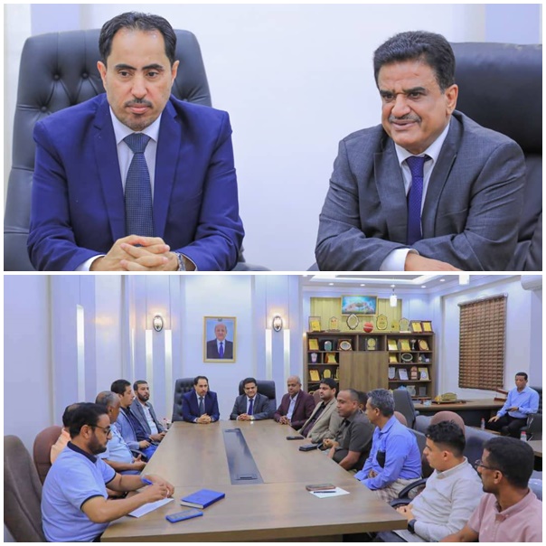 وزيرا الشباب والرياضة، والنفط والمعادن يلتقيان إدارة نادي فحمان أبين 