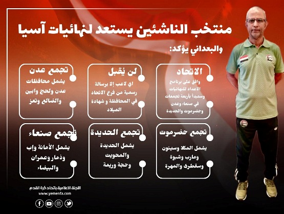 منتخب الناشئين يستعد لنهائيات آسيا بأربعة تجمعات 