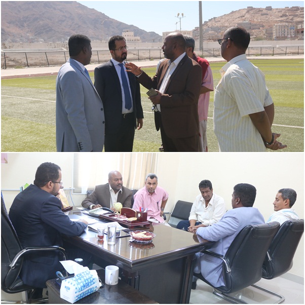 وكيل وزارة الشباب والرياضة يزور ملعب بارادم ويطلع على نشاط وخطط مكتب الوزارة بساحل حضرموت 