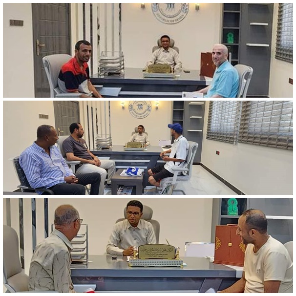 قيادات البعثات الرياضية للأندية المشاركة في سوبر السلة يزورون مكتب الشباب والرياضة.