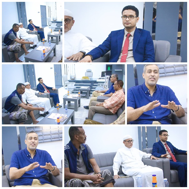 رئيس الاتحاد اليمني لكرة السلة يلتقي مدير عام مكتب الشباب والرياضة بالوادي والصحراء