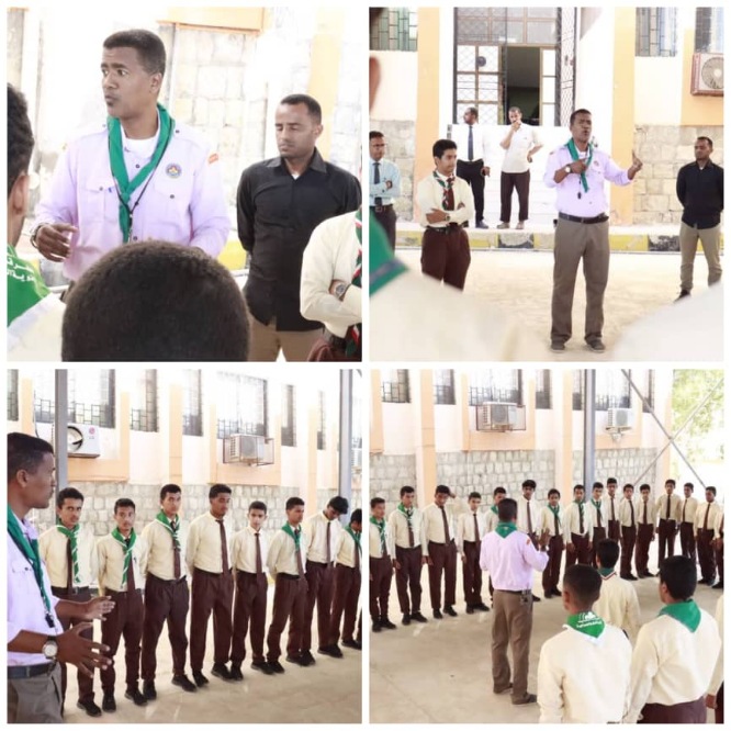 سكرتير كشافة حضرموت الساحل في زيارة تفقدية  للفرقة الكشفية بالثانوية النموذجية