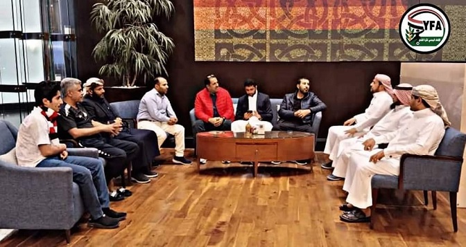 رئيس بعثة المنتخب الوطني يلتقي أعضاء من الجالية اليمنية في المنطقة الشرقية بالسعودية