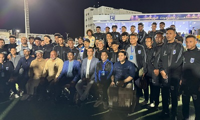 محافظ حضرموت يودّع بعثة نادي تضامن حضرموت المتجهة للبطولة الخليجية ويؤكد : التضامن يمثل واجهة حضرموت والوطن في هذا المحفل الخليجي الكبير