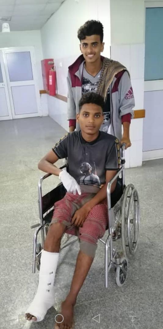 النجم المكلاوي الصاعد همدان يتعرض للإصابة  خفيفه برجله اليمني .