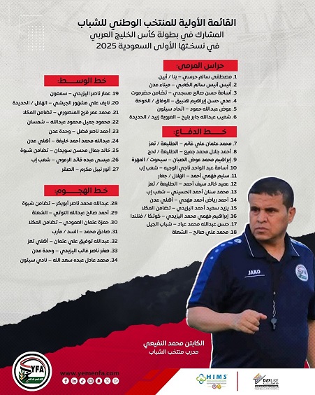 السبت القادم .. منتخب الشباب يبدأ أولى مراحل الإعداد لبطولة كأس الخليج 