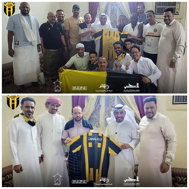 ترحيبًا به في زيارته لحضرموت... نادي اتحاد حضرموت يهدي الرحالة الكويتي منصور المبخوت تيشيرت النادي الرسمي