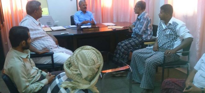 مدير عام دوعن يلتقي الهيئة الادارية لنادي الهجرين الرياضي