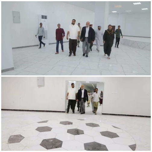 الوكيل الكثيري يطلع على التجهيزات النهائية بمكتب الشباب والرياضة