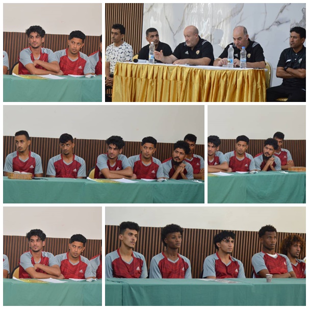 الجهاز الفني يلتقي لاعبي المنتخب الوطني قبل بدء معسكر تعز