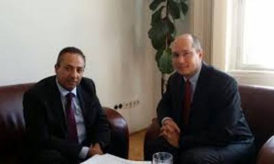 الوزير كفاين يلتقي بأمين عام مجلس الوحدة الاقتصادية العربية في جامعة الدول العربية