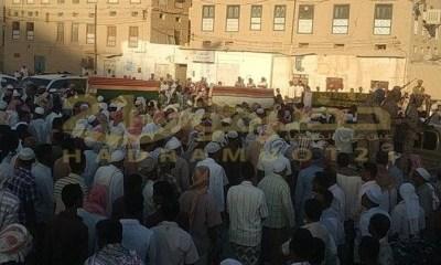 تشيع جثامين شهداء تريم المنتمين إلى كتيبة الحضارم