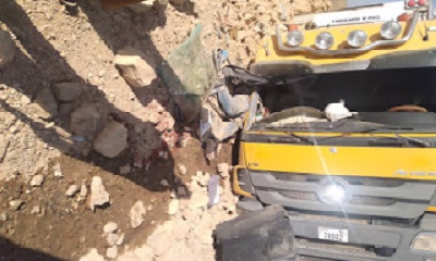 ووفاة السائق السوري الجنسية بانقلاب قاطرته بعد عقبة عصم بمديرية السوم 