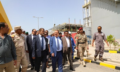 البركاني والبحسني يزوران محطة الفقيد المهندس عوض السقطري لتوليد الطاقة الكهربائية بقدرة 40 ميجاوات