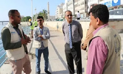 وكيل محافظة حضرموت للشؤون الفنية يتفقد الاضرار التي لحقت بالجسر الصيني بالمكلا