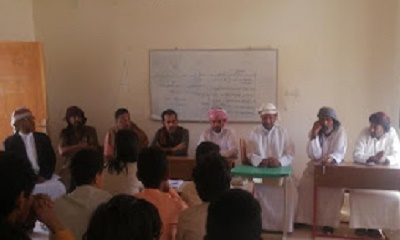 عضو مجلس النواب وقيادة السلطة المحليه وادارة التربيه والتعليم بمديرية ثمود في زياره تفقديه لثانوية ثمود