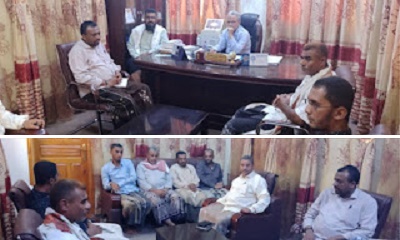 مدير عام مديرية دوعن يلتقي بإدارة نادي دوعن