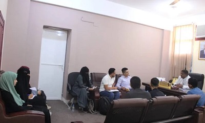 الوكيل باضاوي يلتقي منظمة شباب بلاحدود والإئتلاف المدني للسلام والتوافق الشبابي ومؤسسة وعي ومبادرة نحن هنا