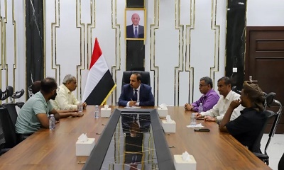محافظ حضرموت يبحث مع عدد من ممثلي الاحزاب التنسيق للاستعداد للإعصار ومناصرة أهلنا في فلسطين