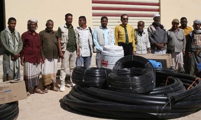 مدير عام مديرية ساه يدشن توزيع مضخات الطاقة الشمسية وشبكات الري لـ 6 آبار بالمديرية