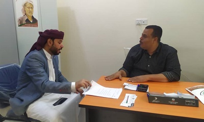 الشيخ مرعي التميمي في زيارة إلى مكتب مؤتمر حضرموت الجامع بمديرية تريم
