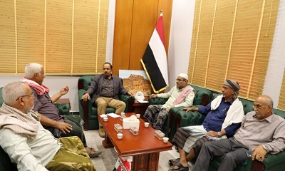 المحافظ بن ماضي يضع أعضاء كتلة حضرموت البرلمانية أمام الأوضاع العامة بالمحافظة