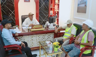 مدير عام سيئون يناقش سير مشروع اعادة تأهيل عددا من شوارع مدينة سيئون