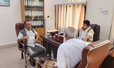 مدير عام بروم ميفع يبحث مع مدير عام هيئة المساحة الجيولوجية بحضرموت فرص الاستثمار بالمديرية .