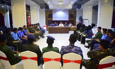 عقد دورة تدريبية بمدينة سيئون حول المعايير الإنسانية أثناء النزاعات لرجال الأمن والشرطة تقيمها منظمة نداء جنيف