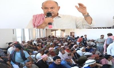 محافظ حضرموت يلتقي وفدا من المناصب والمقادِمة من مختلف قبائل حضرموت ويؤكد أهمية التكاتف للحفاظ على استقرار المحافظة