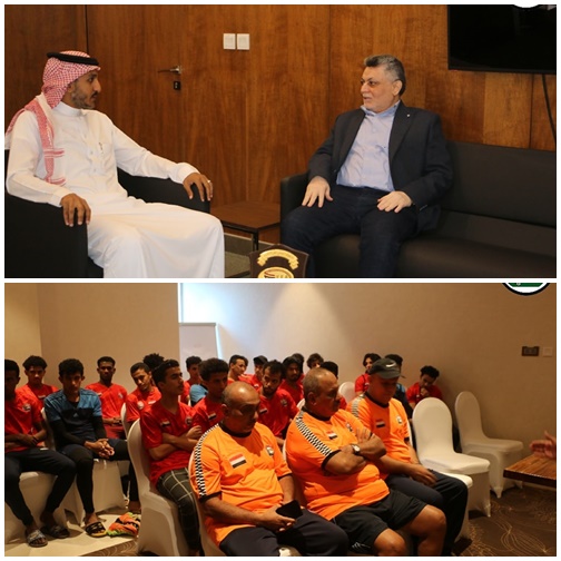 نائب رئيس الاتحاد يبحث مع الاتحاد السعودي سبل التعاون بين الاتحادان اليمني والسعودي ويلتقي بعث منتخب الشباب قبل السفر