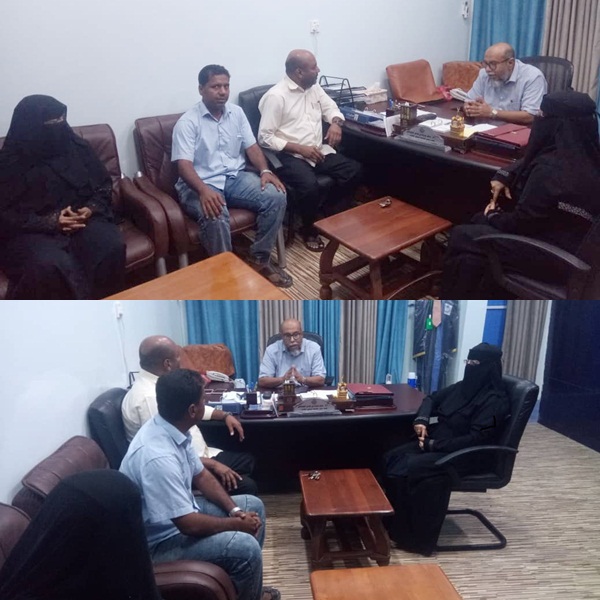نائب رئيس جامعة حضرموت يناقش مع قيادة مكتب الشباب واتحاد رياضة المرأة تفعيل النشاط الرياضي لطالبات الجامعة