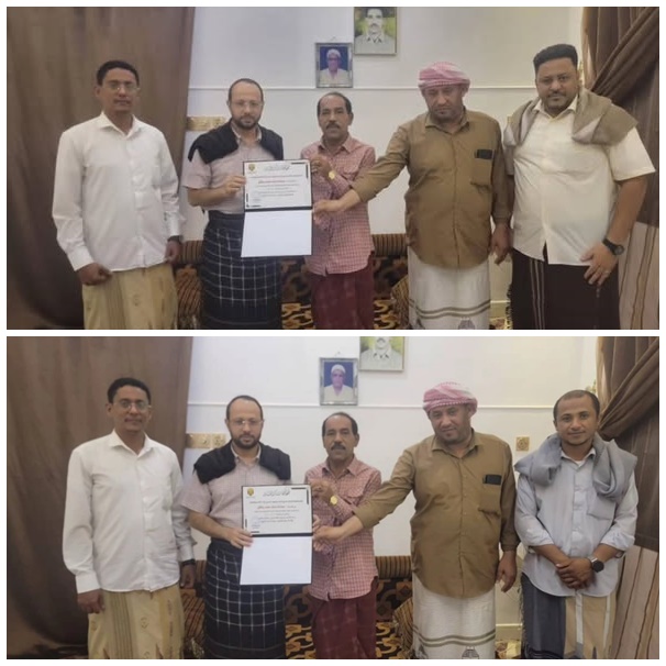 إدارة نادي اتحاد حضرموت تزور الشخصية الرياضية الكابتن عبدالله سالم باكثير تقديراً لعطائه الرياضي