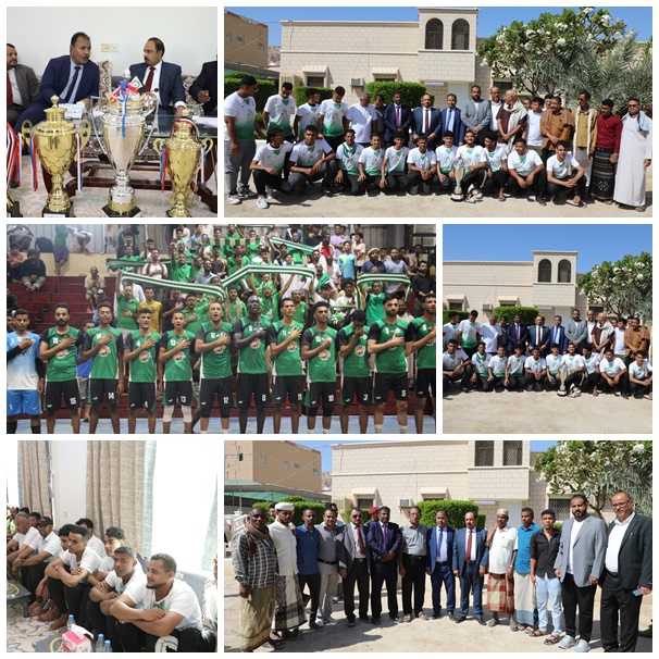 المحافظ بن ماضي يكرّم أبطال الجمهورية نادي شباب القطن والفريق المثالي سلام الغرفة ومنتخب الدراجات  ويرعى تسليم منشآت نادي سيئون