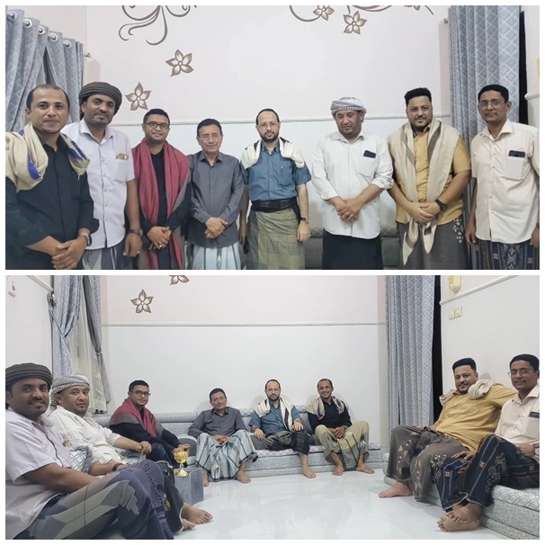 إدارة نادي اتحاد حضرموت تزور الهامة الإعلامية والرياضية الأستاذسليمان مطران بن طليب