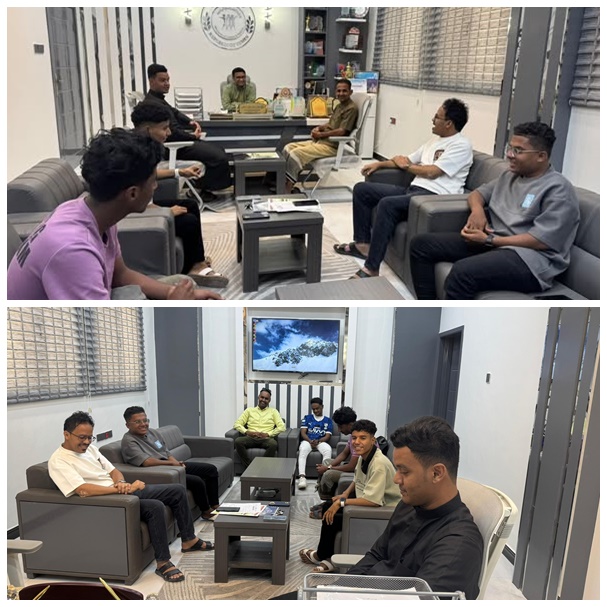 مدير عام مكتب وزارة الشباب والرياضة بوادي حضرموت يستضيف صانعي المحتوى الرياضي