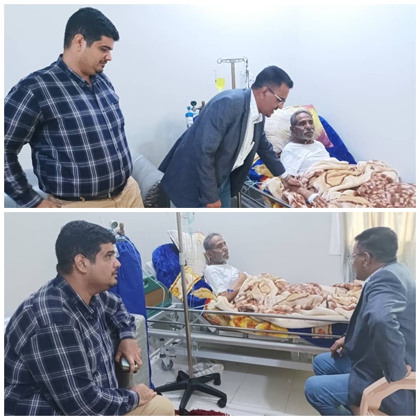 العمقي والعمري  يزوران الكابتن علي محمد الكثيري ويطمئنان على صحته