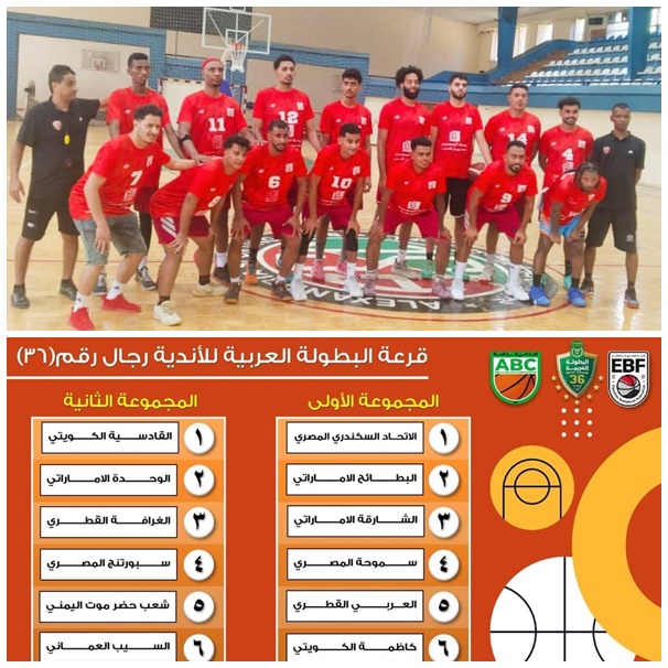 شعب حضرموت في المجوعة الثانية .. إعادة قرعة البطولة العربية ال36 لكرة السلة
