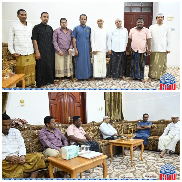 *الهيئة الادارية لنادي سيئون في زيارة لرجل الأعمال  الشيخ / رشيد عبدالله مهدمي الرئيس السابق للنادي* 