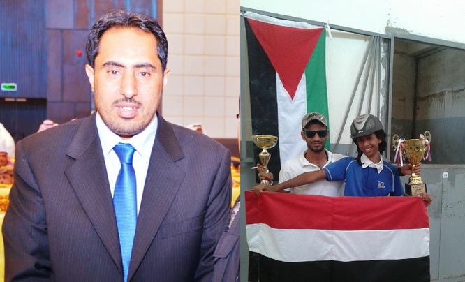 الوزير البكري يبارك للشاب اليمني قاسم فوزه ببطولة عالية الدولية للفروسية بالأردن 