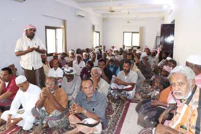 مدير عام مديرية السوم  السماحي يعقد لقاء تشاوري لمشائخ ووجهاء وأعيان المديرية  لمناقشة أوضاع مديرية السوم 