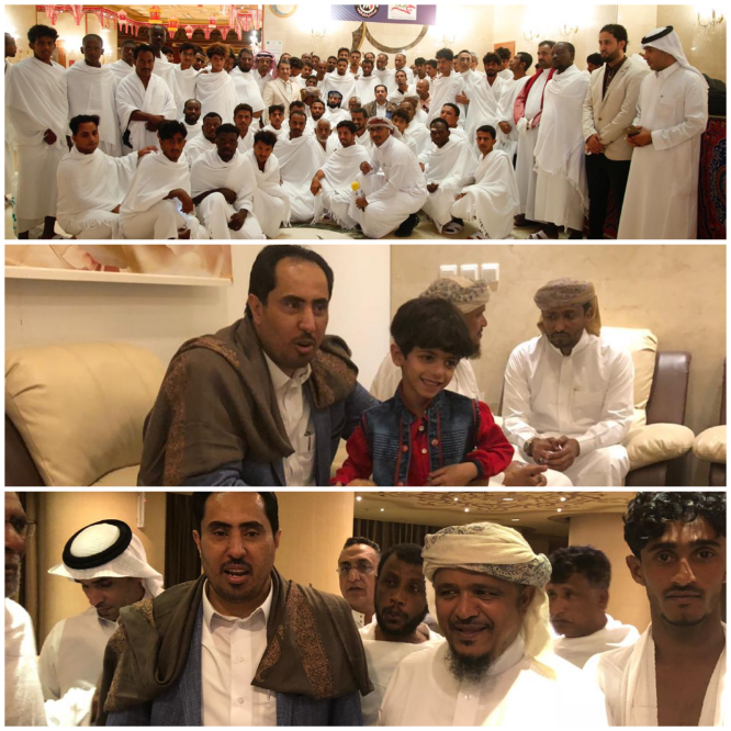 ملتقى المهرة يقيم حفل استقبال رسمي ووجبة إفطار لبعثة فريق الفرسان والقيادات الشبابية والرياضية بالمهرة لدى وصولهم مكة لأداء العمرة 