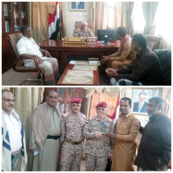 الهيئة الادارية بنادي سيئون الرياضي في زيارة الئ قيادة المنطقة العسكرية الاولى