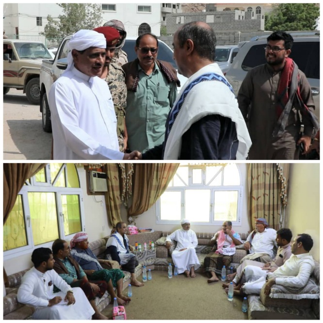 محافظ حضرموت يقدّم واجب العزاء لوزير المالية في وفاة أخيه الكابتن خالد صالح بن بريك
