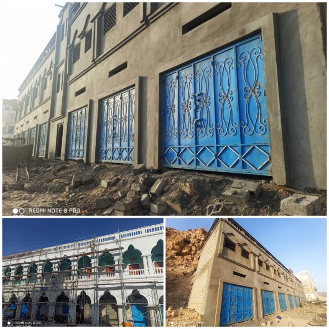 تواصل أعمال التأهيل والترميم لمنشاءات  نادي المكلا الرياضي الثقافي الاجتماعي 