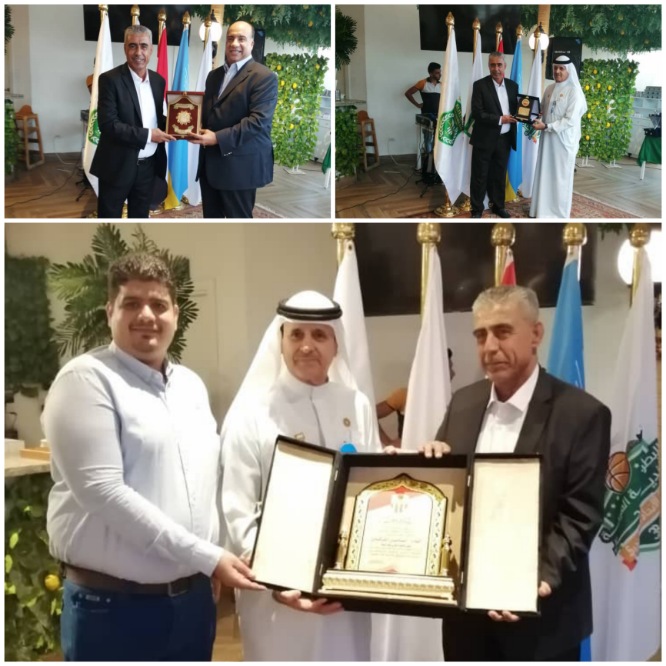 بعثة فريق كرة السلة لنادي شعب حضرموت تُكرَم من قبل الاتحاد العربي لكرة السلة واللجنة العليا للبطولة .