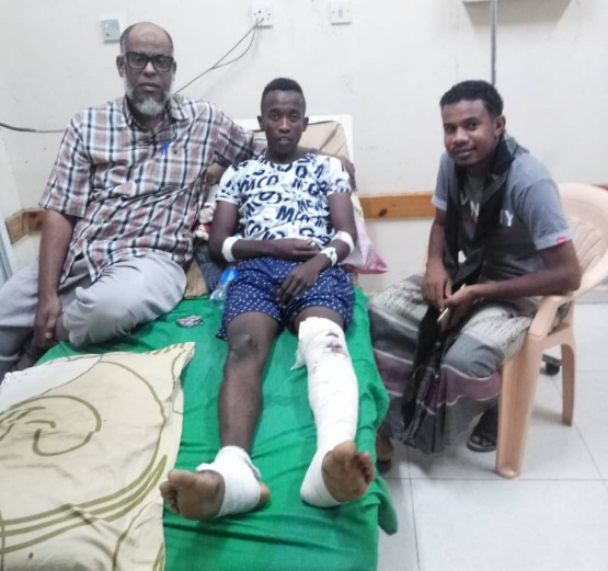 بايماني يطمأن على صحة بطل نادي هلال فوة محمد باوزير