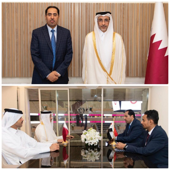 وزير الشباب والرياضة يناقش مع نظيره القطري أوجه التعاون والعلاقات المشتركة